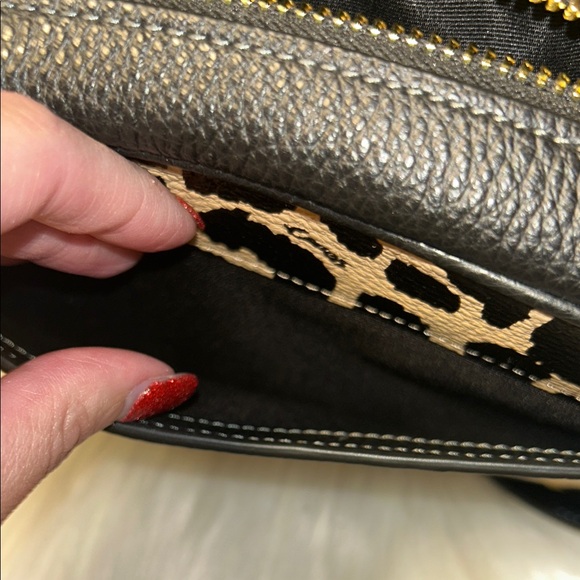 Coach Black and Tan Leopard Crossbody/Wristlet Set - Picture 8 of 13